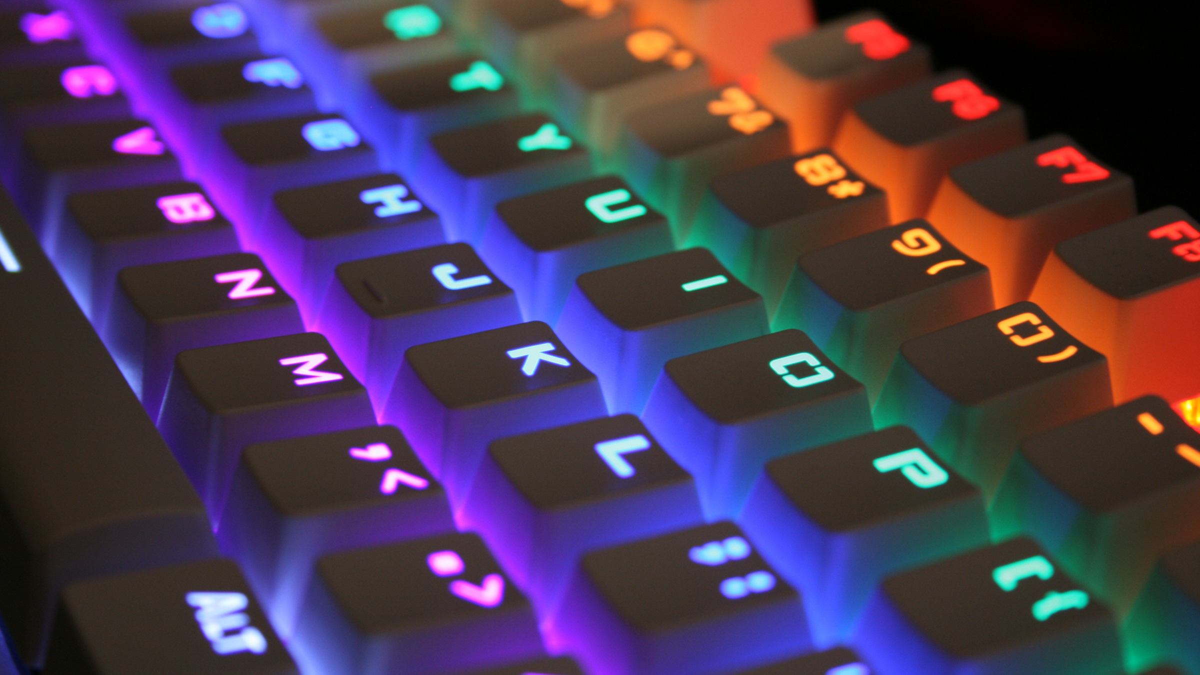 A lighted keyboard.