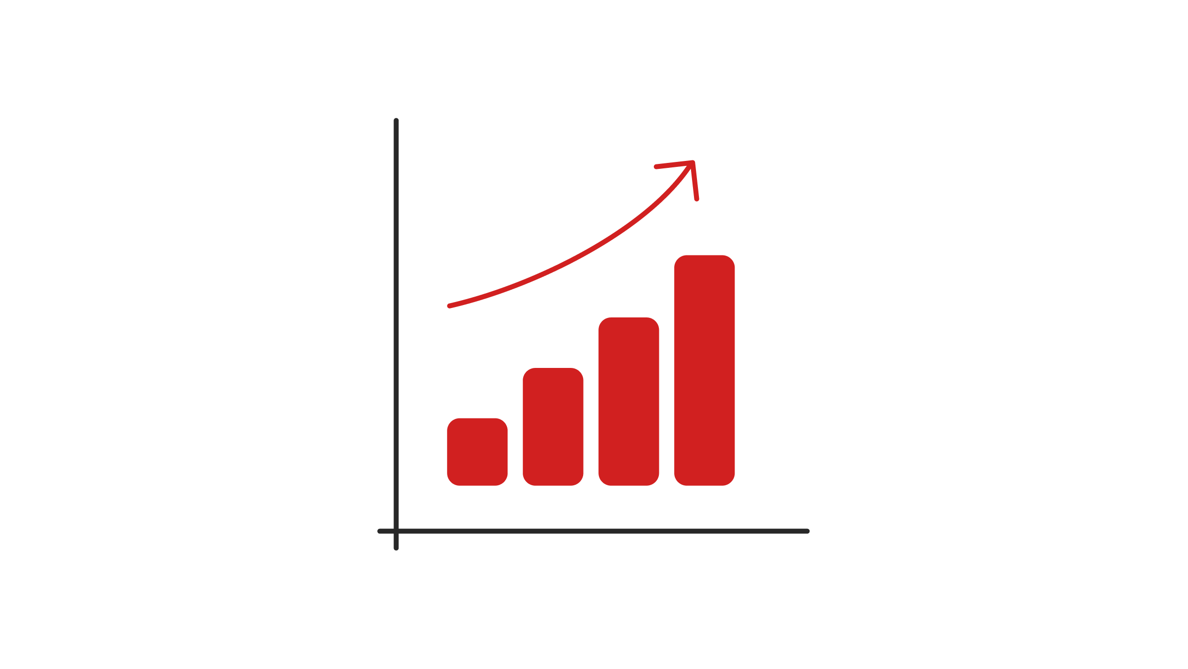 Infographie montrant une courbe ascendante dans un graphique.