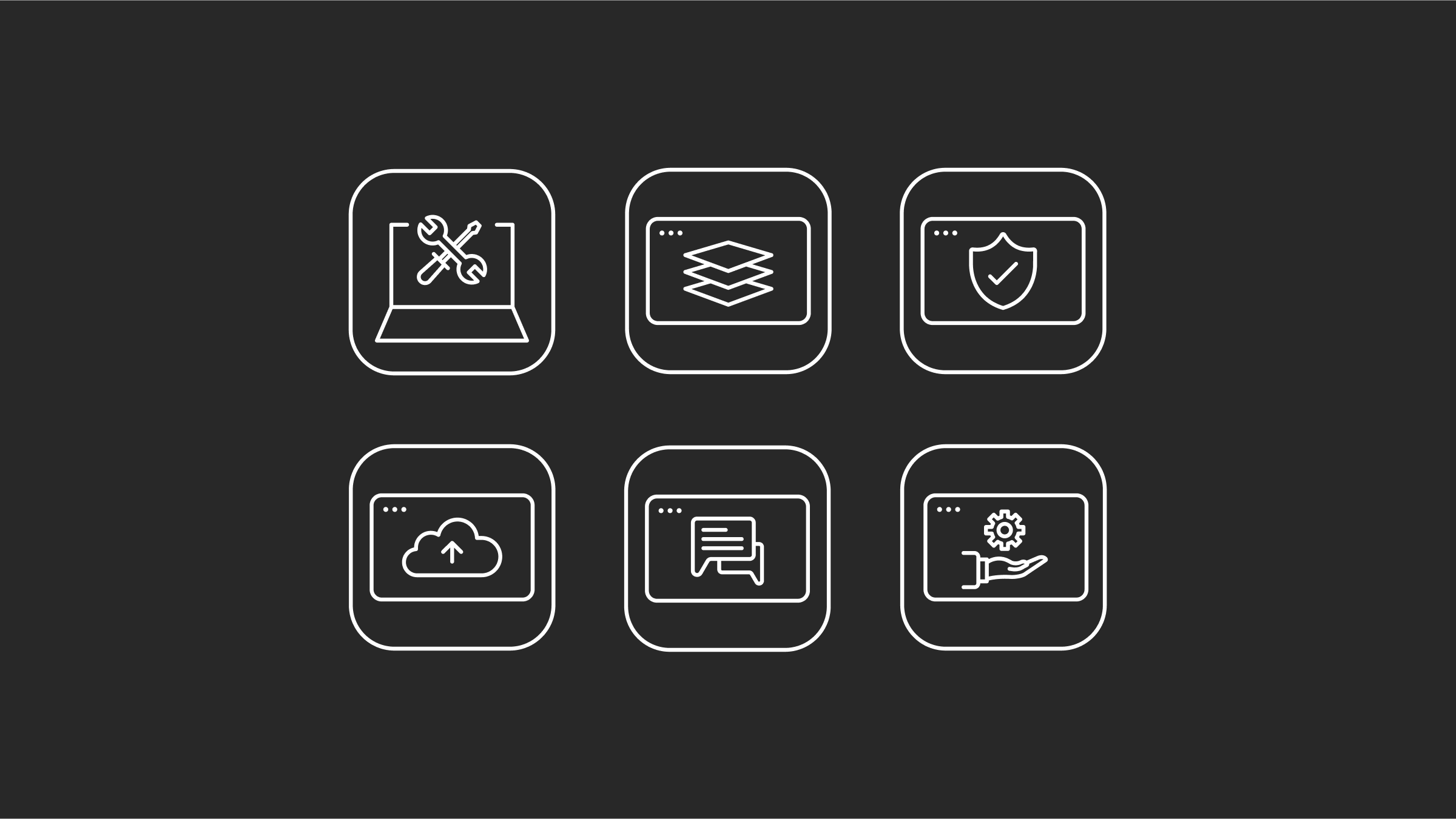 Infographic with icons showing the types of IT services.